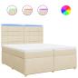 Preview: Boxspringbett mit Matratze Creme 200x200 cm Stoff