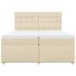 Preview: Boxspringbett mit Matratze Creme 200x200 cm Stoff