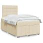 Preview: ARDEBO.de - Boxspringbett mit Matratze Creme 120x200 cm Stoff