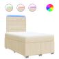 Preview: Boxspringbett mit Matratze Creme 120x200 cm Stoff