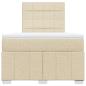 Preview: Boxspringbett mit Matratze Creme 120x200 cm Stoff