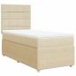 Preview: Boxspringbett mit Matratze Creme 100x200 cm Stoff