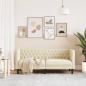 Preview: Chesterfield-Sofa 2-Sitzer Creme Kunstleder