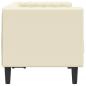Preview: Chesterfield-Sofa 2-Sitzer Creme Kunstleder