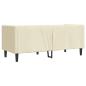 Preview: Chesterfield-Sofa 2-Sitzer Creme Kunstleder