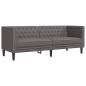 Preview: Chesterfield-Sofa 3-Sitzer Grau Kunstleder