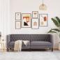 Preview: Chesterfield-Sofa 3-Sitzer Grau Kunstleder