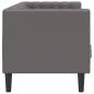 Preview: Chesterfield-Sofa 3-Sitzer Grau Kunstleder