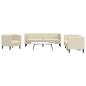 Preview: ARDEBO.de - 3-tlg. Chesterfield-Sofa-Set Creme Kunstleder