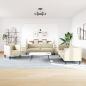 Preview: 3-tlg. Chesterfield-Sofa-Set Creme Kunstleder