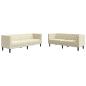 Preview: 2-tlg. Chesterfield-Sofa-Set Creme Kunstleder