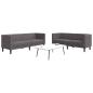 Preview: ARDEBO.de - 2-tlg. Chesterfield-Sofa-Set Grau Kunstleder