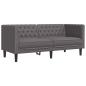 Preview: 2-tlg. Chesterfield-Sofa-Set Grau Kunstleder