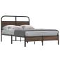 Preview: ARDEBO.de - Bettgestell ohne Matratze 135x190 cm Braun Eichen-Optik