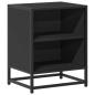 Preview: Nachttisch Schwarz 40x31x50 cm Holzwerkstoff und Metall