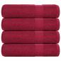 Preview: ARDEBO.de - Duschtücher 4 Stk. Bordeauxrot 70x140cm 360 g/m² 100% Baumwolle