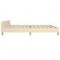 Preview: Bettgestell ohne Matratze Creme 200x200 cm Stoff