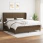 Preview: ARDEBO.de - Boxspringbett mit Matratze Dunkelbraun 200x200 cm Stoff