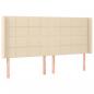 Preview: Boxspringbett mit Matratze & LED Creme 200x200 cm Stoff