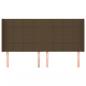 Preview: Kopfteil mit Ohren Dunkelbraun 203x16x118/128 cm Stoff