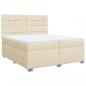 Preview: Boxspringbett mit Matratze Creme 200x200 cm Stoff