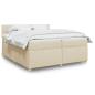 Preview: ARDEBO.de - Boxspringbett mit Matratze Creme 200x200 cm Stoff