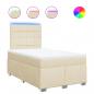 Preview: Boxspringbett mit Matratze Creme 120x200 cm Stoff