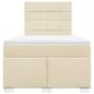 Preview: Boxspringbett mit Matratze Creme 120x200 cm Stoff