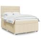 Preview: ARDEBO.de - Boxspringbett mit Matratze Creme 160x200 cm Stoff