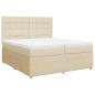 Preview: Boxspringbett mit Matratze Creme 200x200 cm Stoff