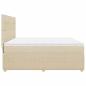 Preview: Boxspringbett mit Matratze Creme 200x200 cm Stoff
