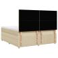 Preview: Boxspringbett mit Matratze Creme 200x200 cm Stoff