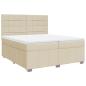 Preview: Boxspringbett mit Matratze Creme 200x200 cm Stoff
