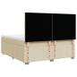 Preview: Boxspringbett mit Matratze Creme 200x200 cm Stoff