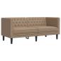 Preview: Chesterfield-Sofa 2-Sitzer Cappuccino Kunstleder