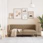Preview: Chesterfield-Sofa 2-Sitzer Cappuccino Kunstleder