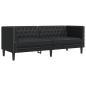 Preview: Chesterfield-Sofa 3-Sitzer Schwarz Kunstleder