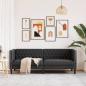 Preview: Chesterfield-Sofa 3-Sitzer Schwarz Kunstleder