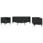 Preview: ARDEBO.de - 3-tlg. Chesterfield-Sofa-Set Schwarz Kunstleder