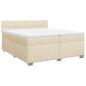 Preview: Boxspringbett mit Matratze Creme 200x200 cm Stoff