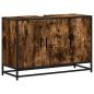 Preview: Waschbeckenunterschrank Räuchereiche 90x33x60 cm Holzwerkstoff