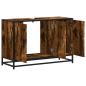 Preview: Waschbeckenunterschrank Räuchereiche 90x33x60 cm Holzwerkstoff
