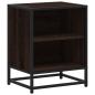 Preview: Nachttisch Braun Eichen-Optik 40x31x50 cm Holzwerkstoff Metall