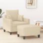 Preview: ARDEBO.de - Sessel mit Hocker Creme 60 cm Stoff