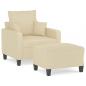 Preview: Sessel mit Hocker Creme 60 cm Stoff