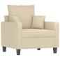 Preview: Sessel mit Hocker Creme 60 cm Stoff