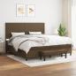 Preview: ARDEBO.de - Boxspringbett mit Matratze Dunkelbraun 200x200 cm Stoff