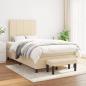 Preview: Boxspringbett mit Matratze Creme 120x190 cm Stoff