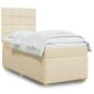 Preview: ARDEBO.de - Boxspringbett mit Matratze Creme 100x200 cm Stoff