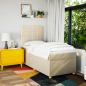 Preview: Boxspringbett mit Matratze Creme 100x200 cm Stoff